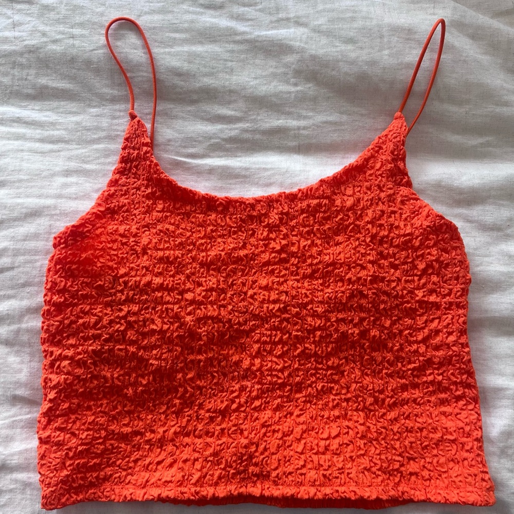 Mango Bright Red Textured Cami